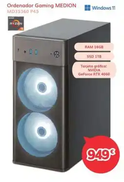 Mi electro Medion ordenador gaming md35360 p45 oferta