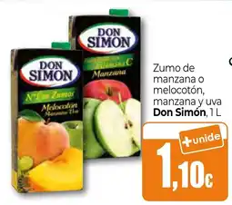 Unide Market Don Simon zumo de manzana o melocotón, manzana y uva oferta