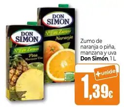 Unide Market Don Simón zumo de naranja o piña, manzana y uva oferta