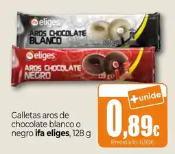 Unide Market eliges galletas aros de chocolate blanco o negro oferta