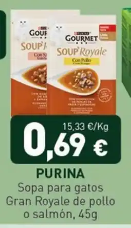 Hiperber purina sopa para gatos gran royale de pollo o salmón oferta