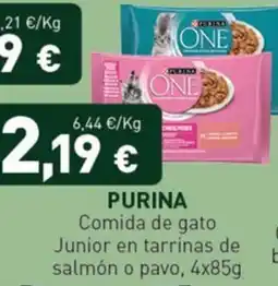 Hiperber Purina comida de gato junior en tarrinas de salmón o pavo oferta