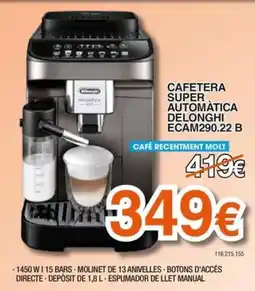 Expert Delonghi cafetera super automàtica ecam290.22 b oferta