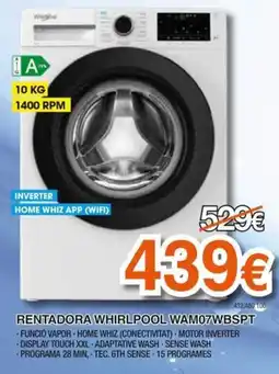 Expert Whirlpool rentadora wam07wbspt oferta
