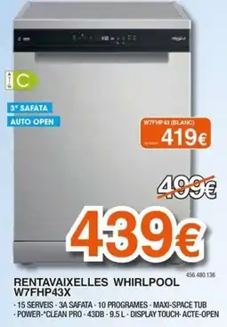 Expert whirlpool rentavaixelles w7fhp43x oferta