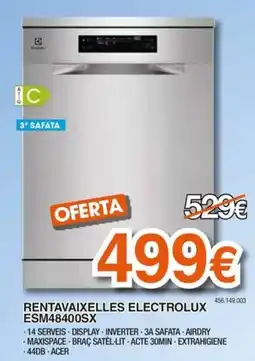 Expert Electrolux rentavaixelles esm48400sx oferta