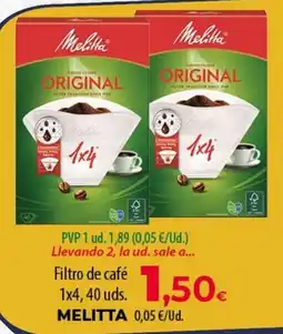 SPAR Lanzarote Melitta filtro de café oferta