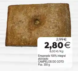 Plenus Supermercados Campelos do Coto empanada 100% integral atún/polo oferta