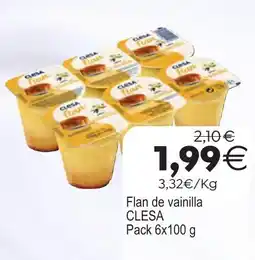 Plenus Supermercados Clesa flan de vainilla oferta
