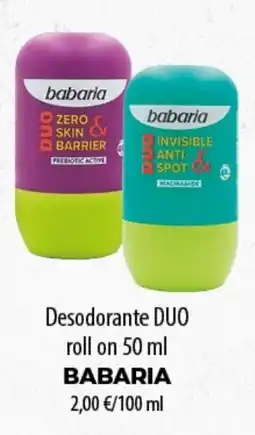 SPAR Lanzarote babaria desodorante duo roll on oferta