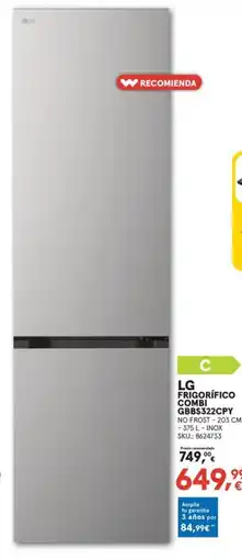 Worten LG frigorífico combi gbb532cpcy oferta