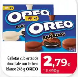 SPAR Lanzarote oreo galletas cubiertas de chocolate con leche o blanco oferta