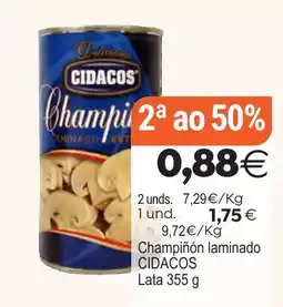 Plenus Supermercados Cidacos champiñón laminado oferta