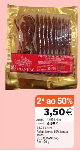 Plenus Supermercados El Salmantino paleta de bellota ibérica 50% raza ibérica oferta