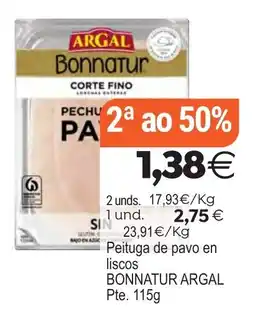 Plenus Supermercados Bonnatur pechuga de pavo en liscos oferta