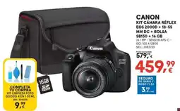Worten Canon kit cámara réflex eos 2000d + 18-55 mm dc + bolsa sb130 + 16 gb oferta