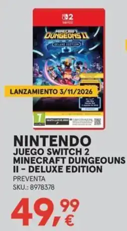 Worten Nintendo juego switch 2 minecraft dungeons ii - deluxe edition oferta