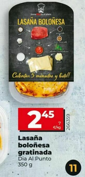Maxi Dia Lasaña boloñesa dia oferta