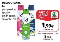 SPAR Gran Canaria Fa - desodorante oferta