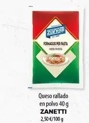 SPAR Lanzarote Zanetti - queso rallado en polvo oferta