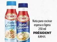 SPAR Lanzarote Président - nata para cocinar espesa o ligera oferta