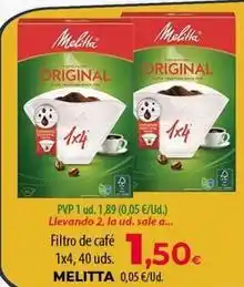 SPAR Lanzarote Melitta - filtro de café oferta