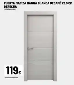 Brico Depôt Puerta maciza nanna blanca decapé 72.5 cm oferta