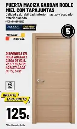 Brico Depôt Brico - puerta maciza garban roble miel con tapa juntas oferta