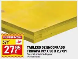 Brico Depôt Tablero de encofrado tricapa 197 x 50 x 2,7 cm oferta