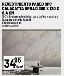 Brico Depôt Spc - revestimiento pared spc calacatta brillo 260 x 120 x 0,4 cm oferta