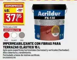 Brico Depôt Blanco - impermeabilizante con fibras para terrazas elástico 15 l oferta