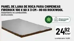 Brico Depôt Rockwool - panel de lana de roca para chimeneas firerock 100 x 60 x 3 cm oferta