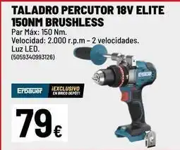 Brico Depôt Elite - taladro percutor 18v 150nm brushless oferta