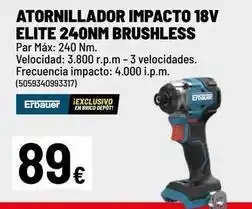Brico Depôt Impacto - atornillador 18v elite 240nm brushless oferta
