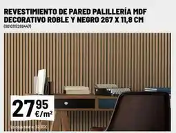Brico Depôt Revestimiento de pared mdf decorativo roble y negro 267 x 11,8 cm oferta