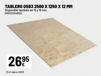 Tablero osb3 2500 x 1250 x 12 mm