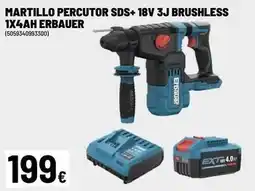 Brico Depôt Erbauer - martillo percutor sds+ 18v 3j brushless 1x4ah oferta