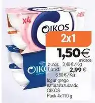 Plenus Supermercados Oikos - logur grego natural/azucarado oferta