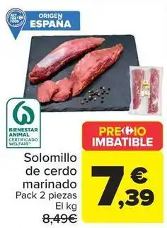 Carrefour Solomillo de cerdo marinado oferta