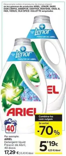 Caprabo Ariel - detergent liquid 40 dosis oferta