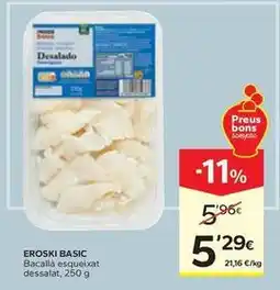 Caprabo Eroski - basic bacalla esqueixat oferta