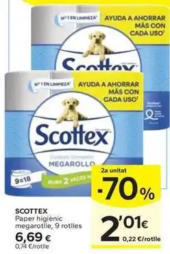 Caprabo Scottex - paper higienic megarolle oferta