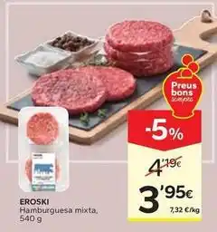 Caprabo Eroski - hamburguesa mixta oferta
