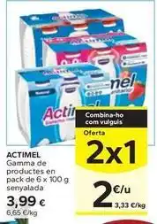 Caprabo Actimel - gamma de productes en pack senyalada oferta