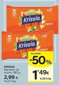 Caprabo Krissia - barretes de surimi oferta