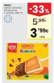 Caprabo Frigo - gelats sandvitx dinosaurus oferta