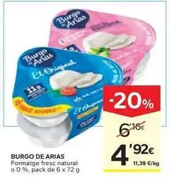 Caprabo Burgo de arias - formatge fresc natural oferta