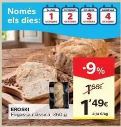 Caprabo Eroski - fogassa clàssica oferta