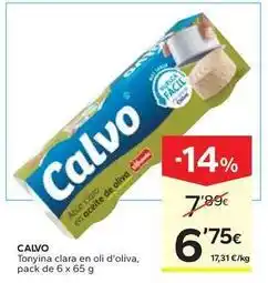 Caprabo Calvo - tonyina clara en oli d'oliva oferta