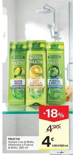 Caprabo Garnier - xampu liso & brillo fructis oferta